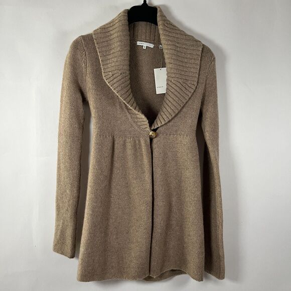 Vince Cardigan Sweater Alpaca Wool Cashmere Small Shawl Collar Luxury Y2k Long - Picture 1 of 8